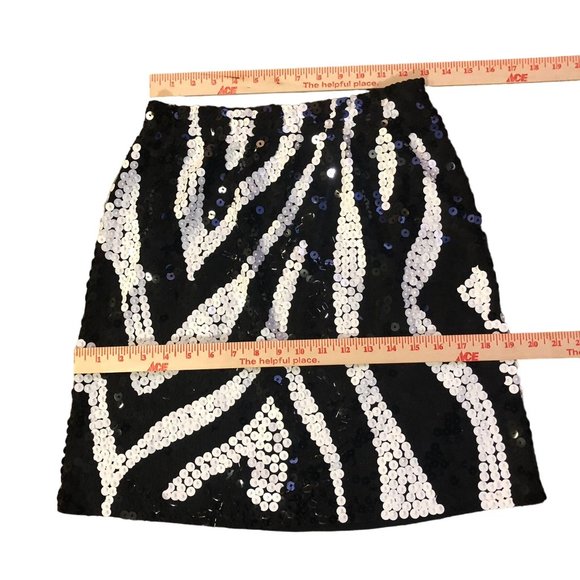 Vintage Cedars Skirt Womens M New with Defects Sequined Black Cream - Picture 7 of 16